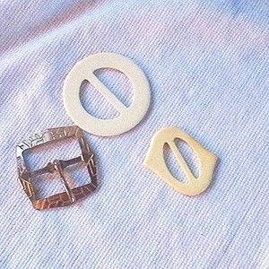 3 Vintage Belt Buckle Plastic and Metal Sewing Accessories